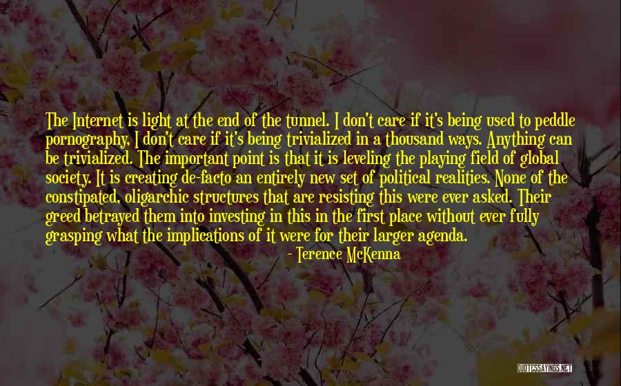 No Light At The End Of The Tunnel Quotes By Terence McKenna No Light At The End Of The Tunnel Quotes By Terence McKenna
