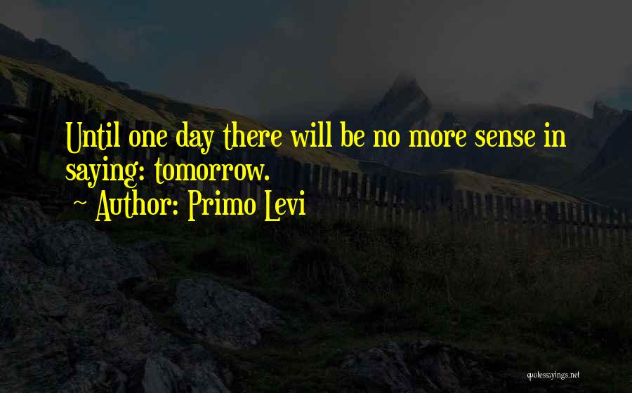 No More Tomorrow Quotes By Primo Levi