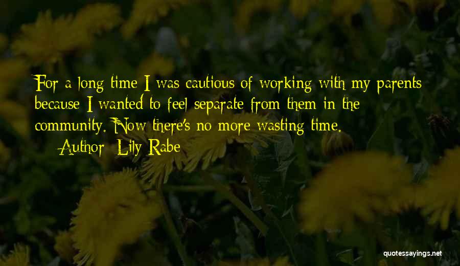 No More Wasting Time Quotes By Lily Rabe
