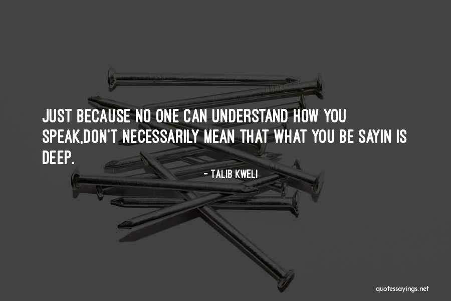 No One Can Understand Quotes By Talib Kweli