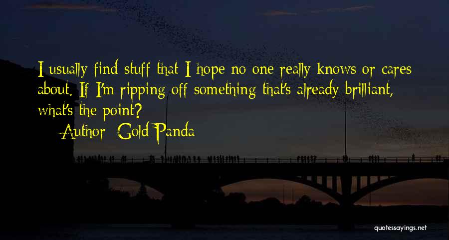 No One Cares What You Think Quotes By Gold Panda