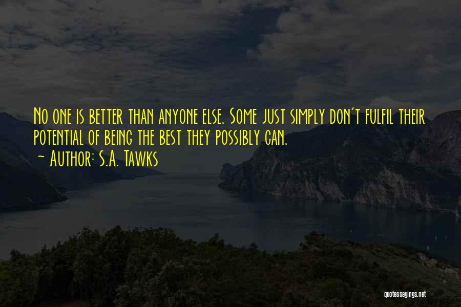 No One Is Better Than Anyone Quotes By S.A. Tawks