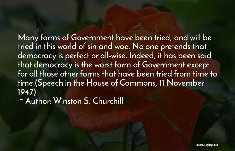 No One Perfect In This World Quotes By Winston S. Churchill