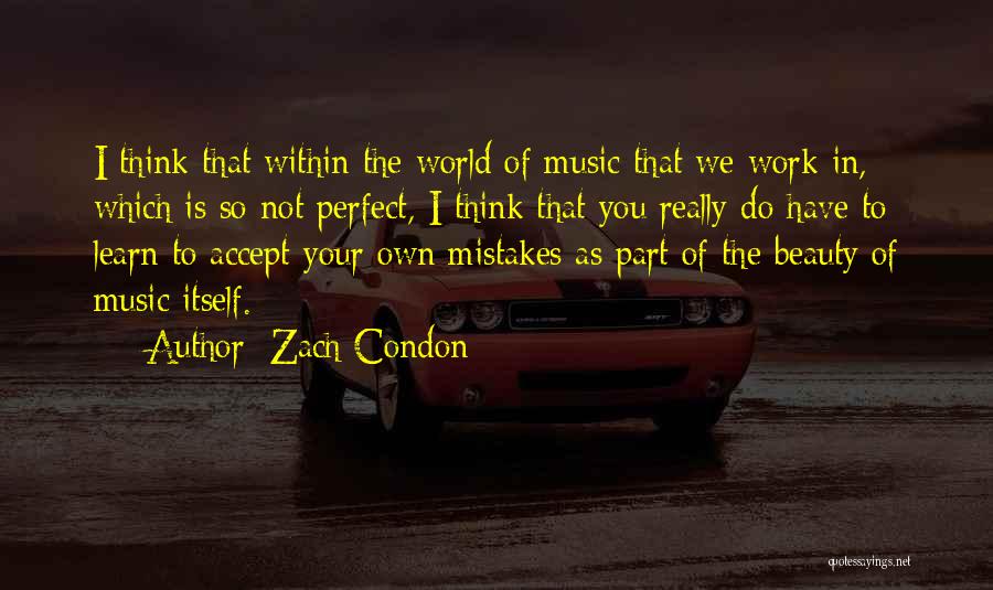 No One Perfect In This World Quotes By Zach Condon