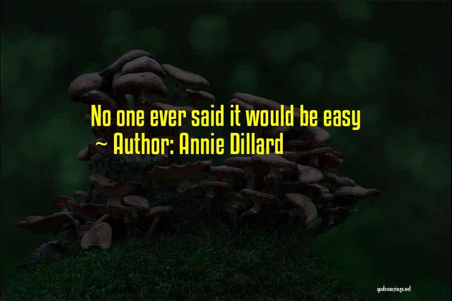 No One Said It Would Be Easy Quotes By Annie Dillard