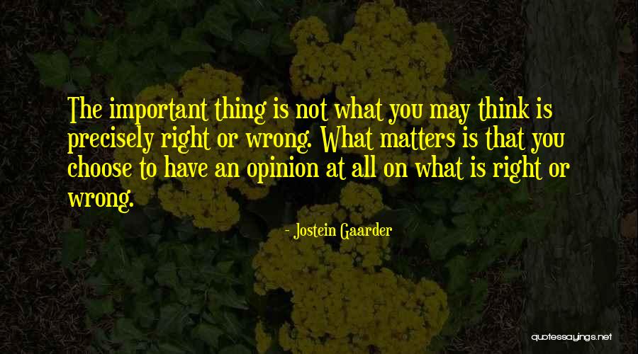 No Ones Opinion Matters Quotes By Jostein Gaarder No Ones Opinion Matters Quotes By Jostein Gaarder