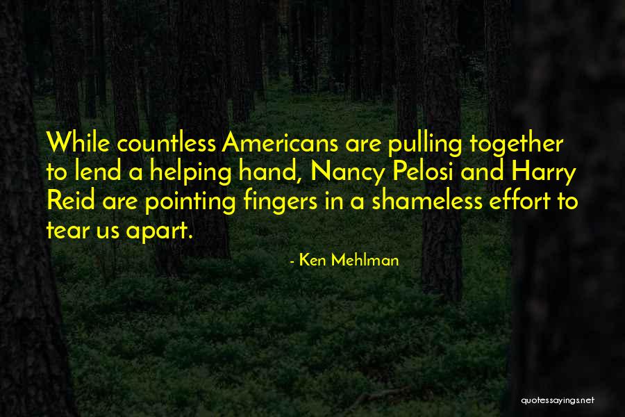 No Pointing Fingers Quotes By Ken Mehlman