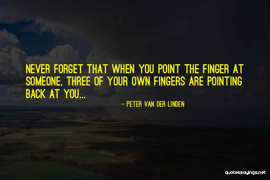 No Pointing Fingers Quotes By Peter Van Der Linden