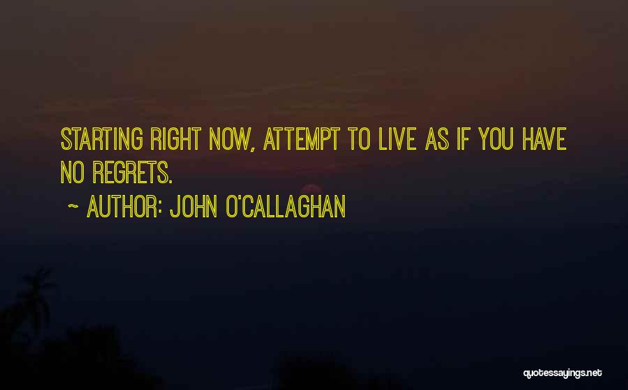 No Regrets Life Quotes By John O'Callaghan
