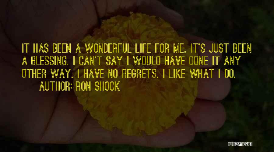 No Regrets Life Quotes By Ron Shock