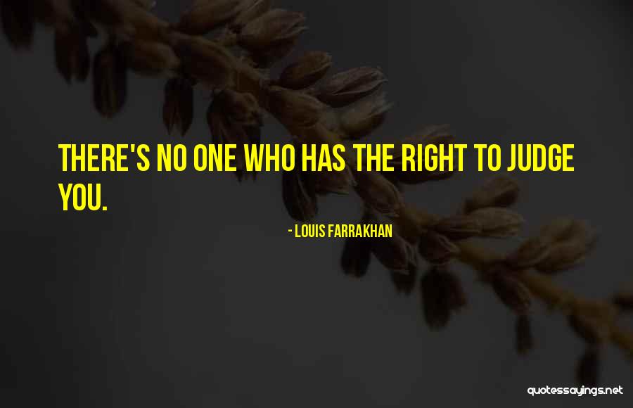 No Right To Judge Quotes By Louis Farrakhan No Right To Judge Quotes By Louis Farrakhan
