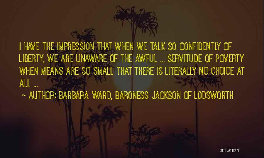 No Small Talk Quotes By Barbara Ward, Baroness Jackson Of Lodsworth