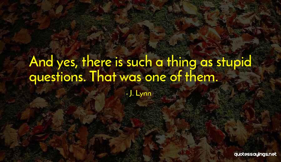 No Stupid Questions Quotes By J. Lynn No Stupid Questions Quotes By J. Lynn