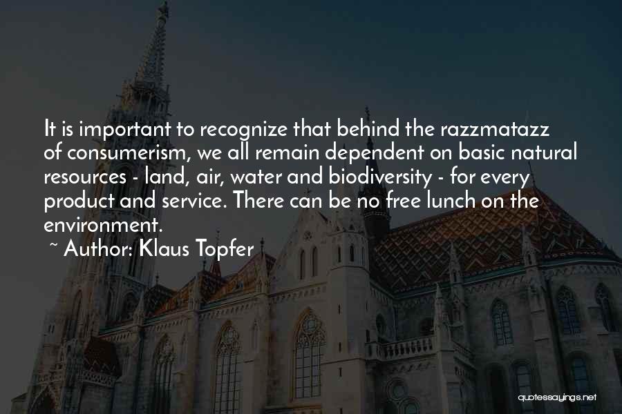 No Such Thing As A Free Lunch Quotes By Klaus Topfer