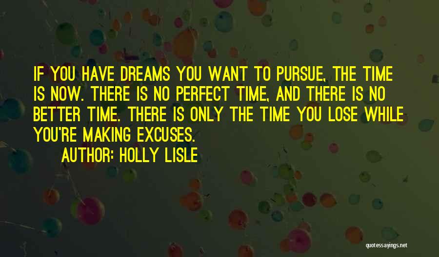 No Time Excuses Quotes By Holly Lisle