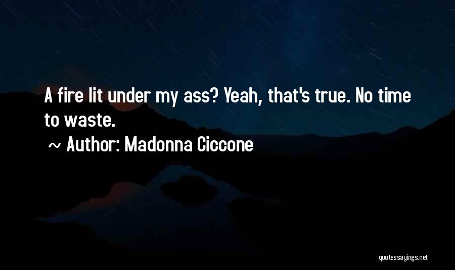 No Time Waste Quotes By Madonna Ciccone