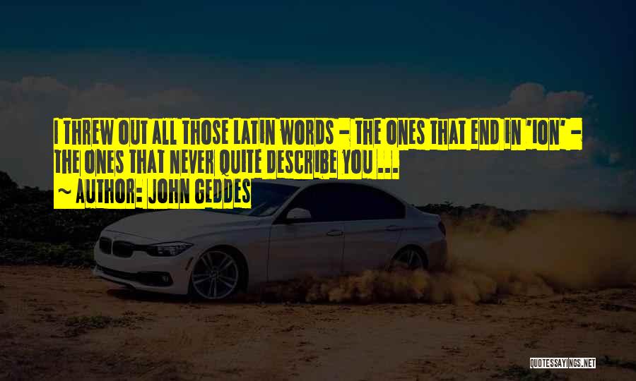 No Words To Describe My Love Quotes By John Geddes