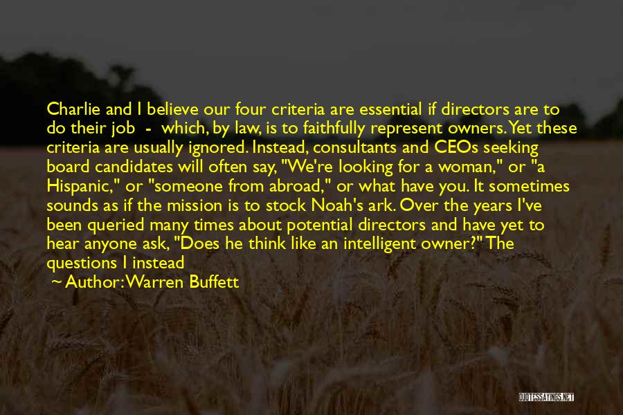 Noah Ark Quotes By Warren Buffett