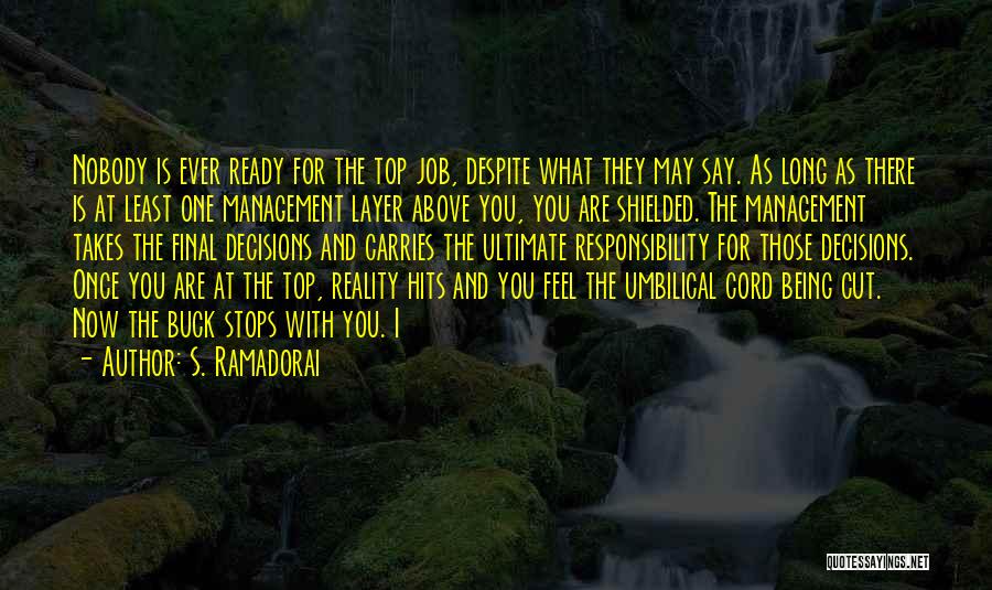Nobody Being There For You Quotes By S. Ramadorai
