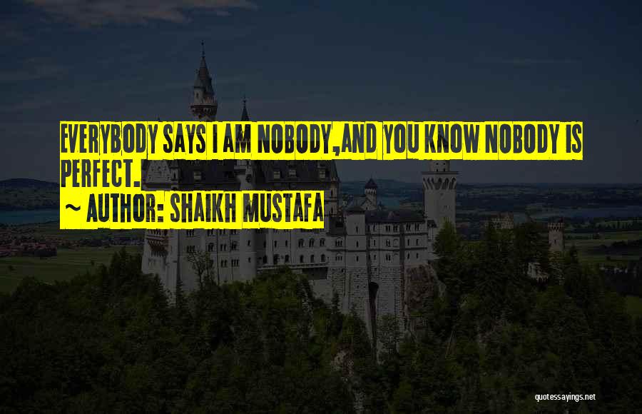 Nobody Is Perfect I'm Nobody Quotes By Shaikh Mustafa