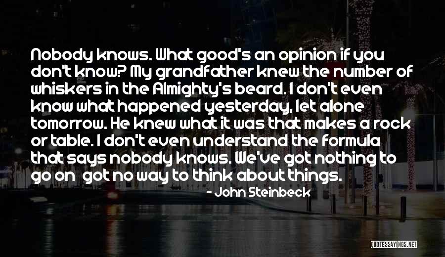 Nobody Know Tomorrow Quotes By John Steinbeck Nobody Know Tomorrow Quotes By John Steinbeck