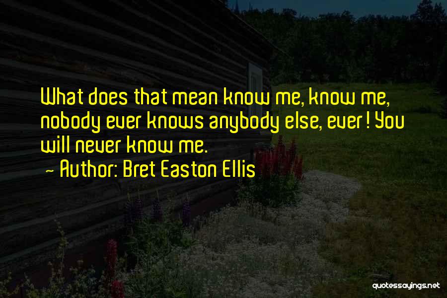 Nobody Knows Me Quotes By Bret Easton Ellis