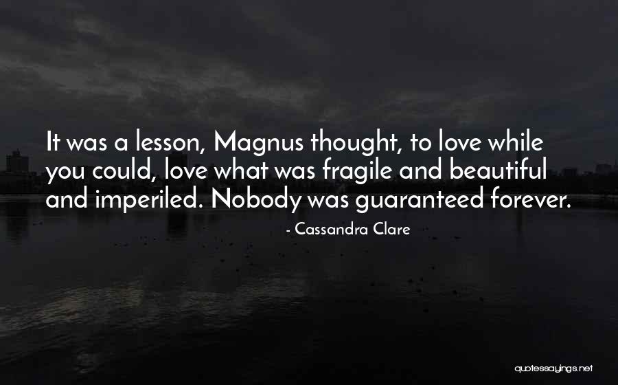 Nobody Love You Quotes By Cassandra Clare