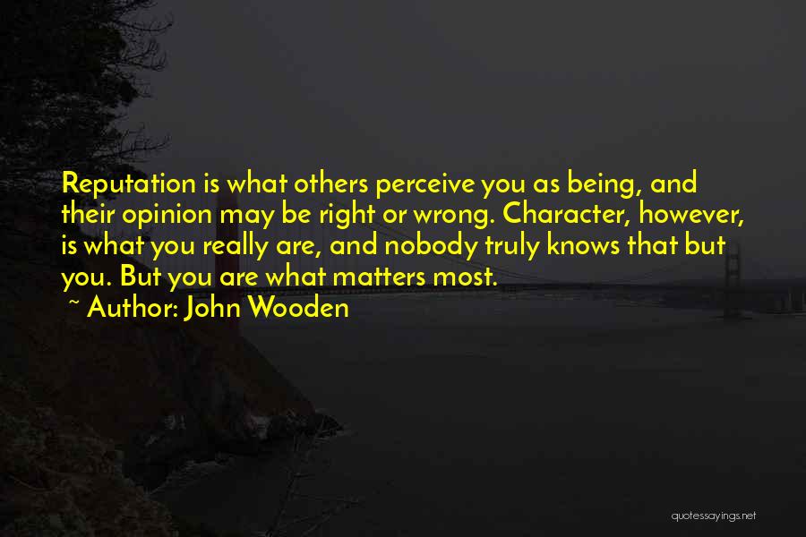 Nobody Matters But Me Quotes By John Wooden