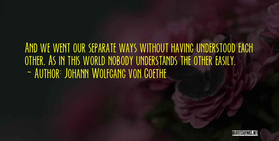 Nobody Understanding You Quotes By Johann Wolfgang Von Goethe