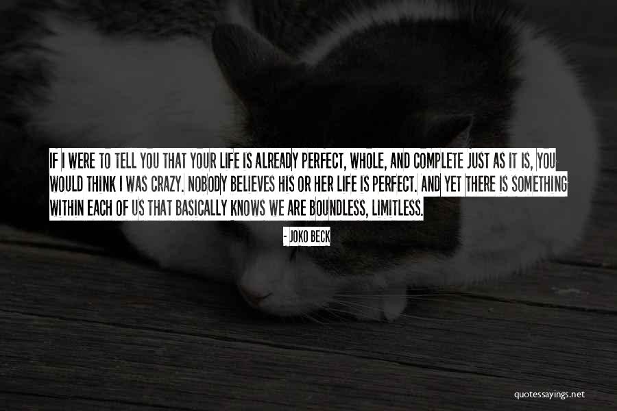 Nobody's Perfect But You're Perfect For Me Quotes By Joko Beck Nobody's Perfect But You're Perfect For Me Quotes By Joko Beck