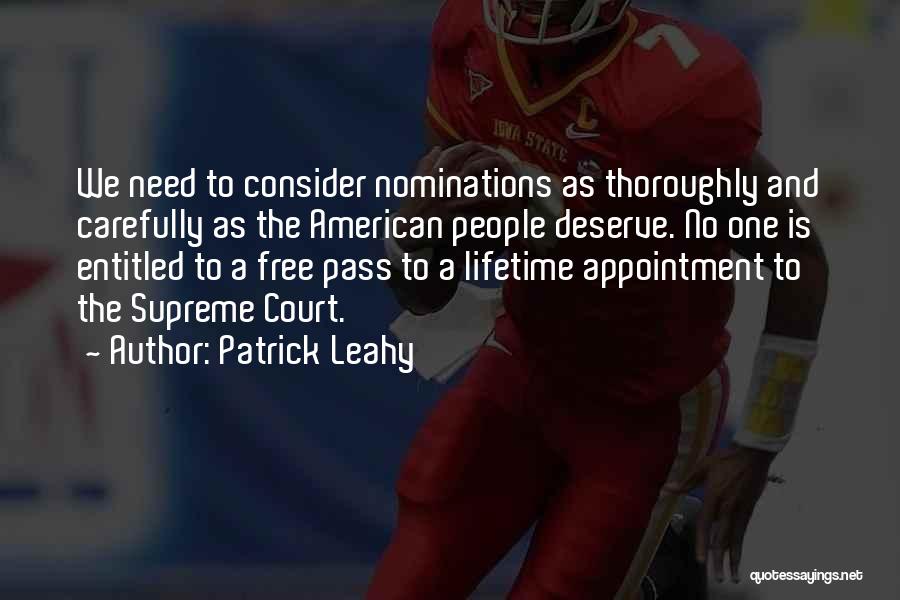 Nominations Quotes By Patrick Leahy