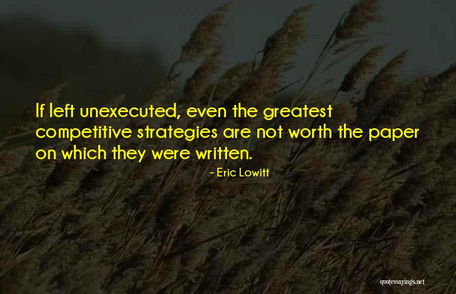 Non Competitive Quotes By Eric Lowitt