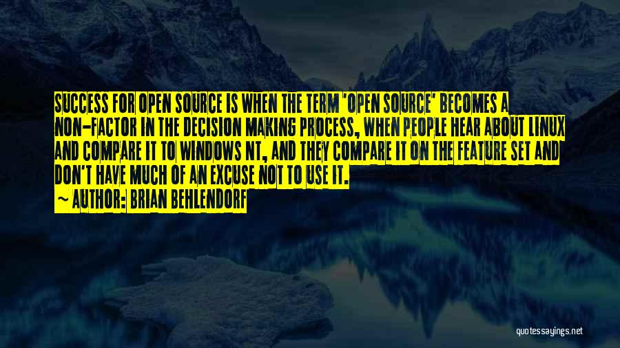 Non Factor Quotes By Brian Behlendorf