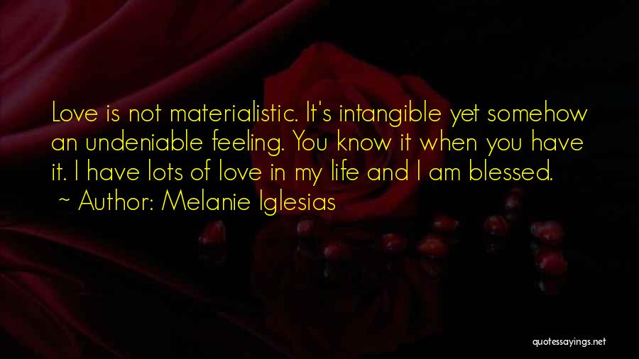 Non Materialistic Love Quotes By Melanie Iglesias