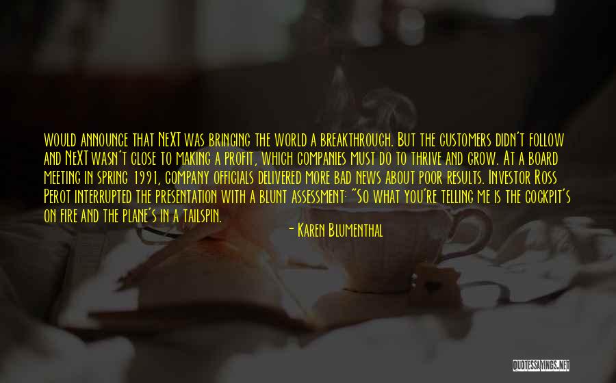 Non Profit Board Quotes By Karen Blumenthal