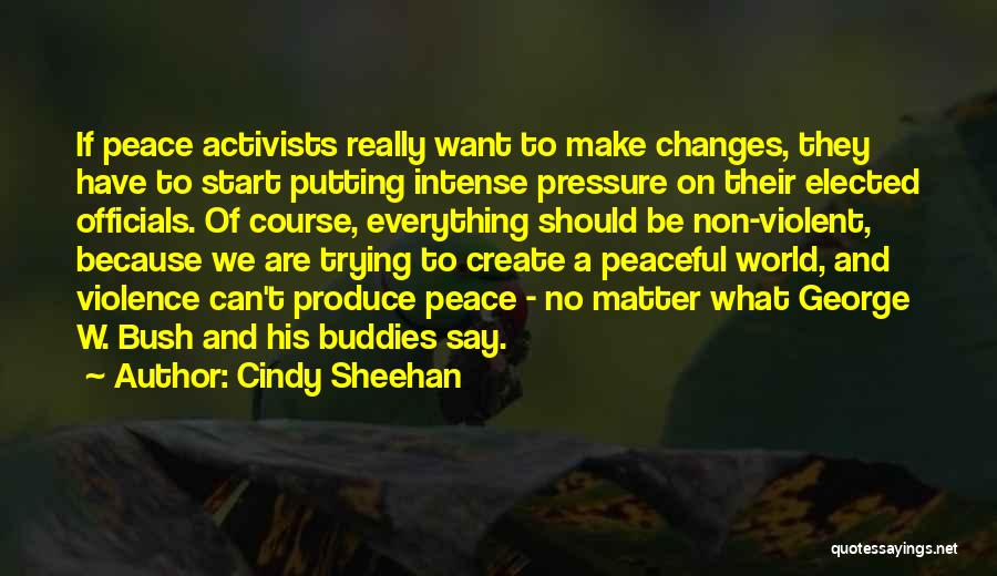 Non Violent Quotes By Cindy Sheehan