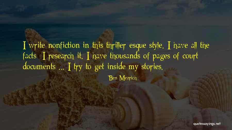 Nonfiction Stories Quotes By Ben Mezrich