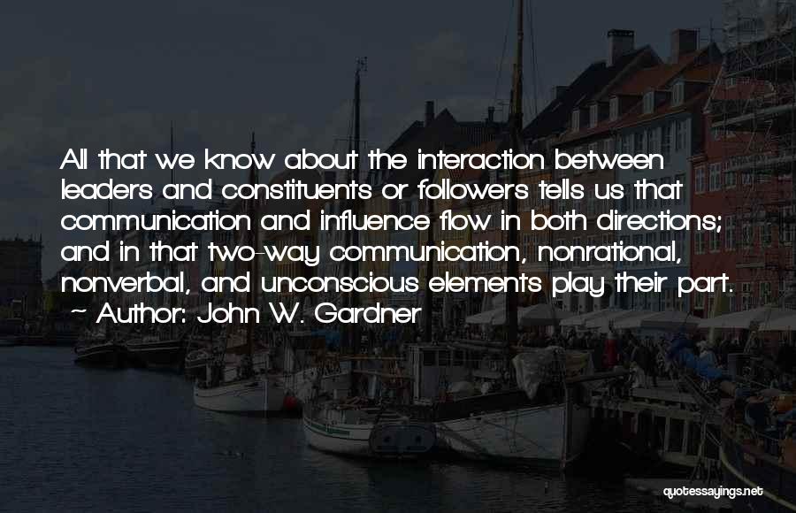 Nonverbal Communication Quotes By John W. Gardner
