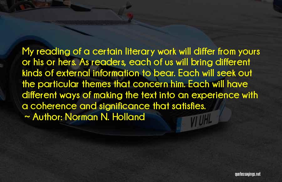 Norman N. Holland Quotes 514487
