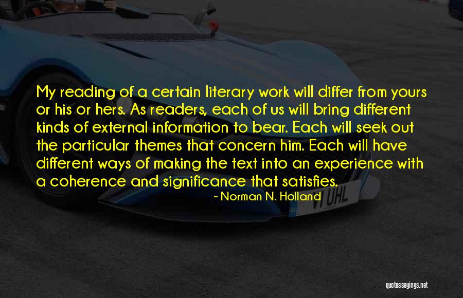 Norman N. Holland Quotes 514487 Norman N. Holland Quotes 514487