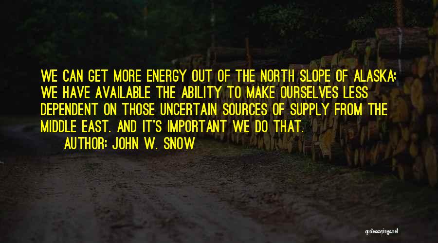 North East Quotes By John W. Snow