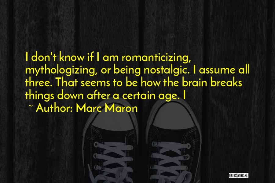 Nostalgic Quotes By Marc Maron