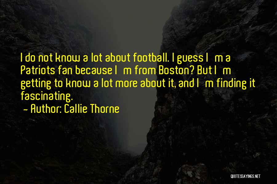 Not A Football Fan Quotes By Callie Thorne