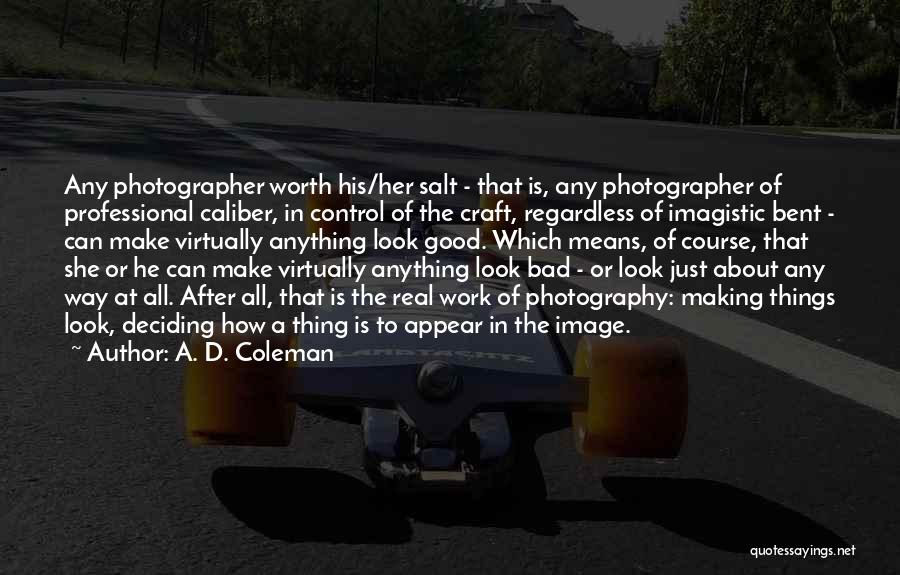 Not A Professional Photographer Quotes By A. D. Coleman