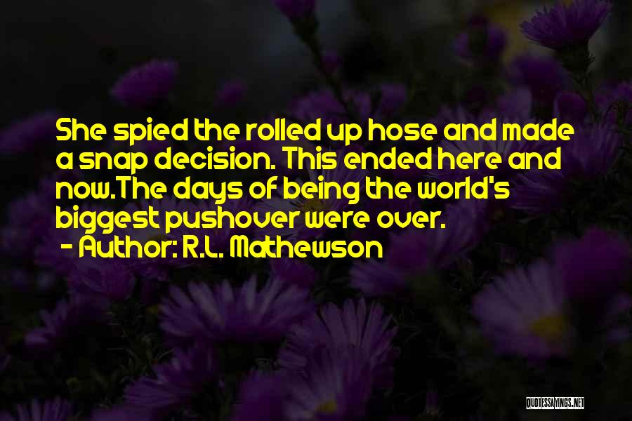 Not A Pushover Quotes By R.L. Mathewson