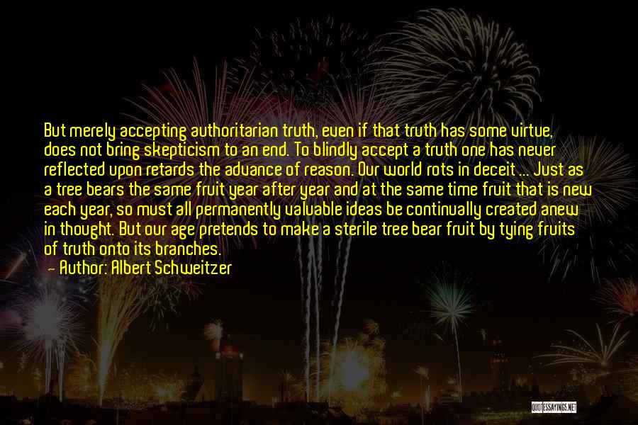 Not Accepting The Truth Quotes By Albert Schweitzer