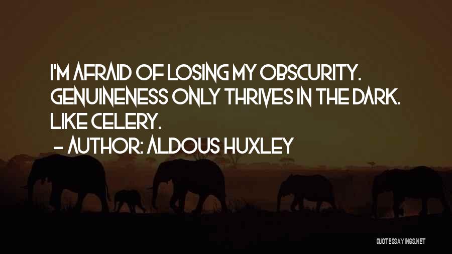 Not Afraid Of Losing Someone Quotes By Aldous Huxley