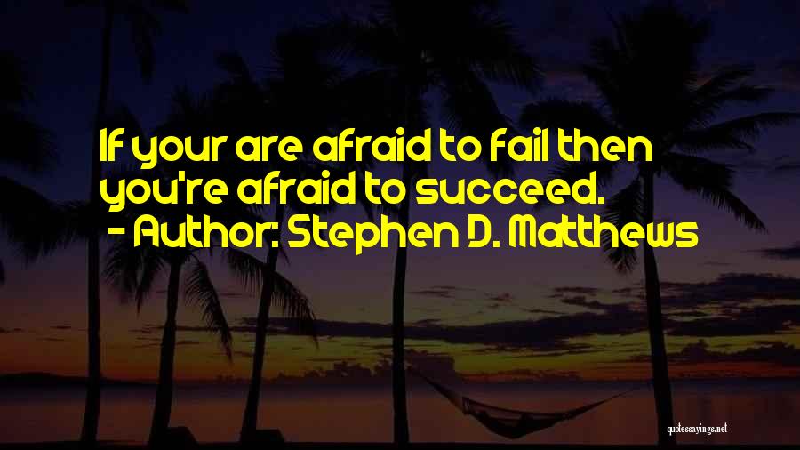 Not Afraid To Fail Quotes By Stephen D. Matthews