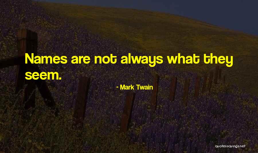 Not Always What They Seem Quotes By Mark Twain