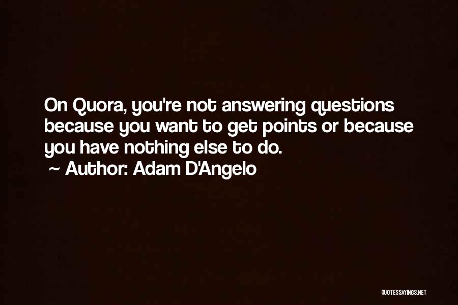 Not Answering Questions Quotes By Adam D'Angelo
